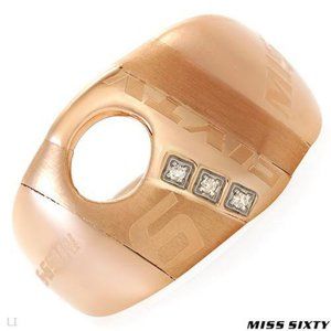 Authentic  MISS SIXTY Rose Gold Chunky Diamond Ring Size 6  NWT